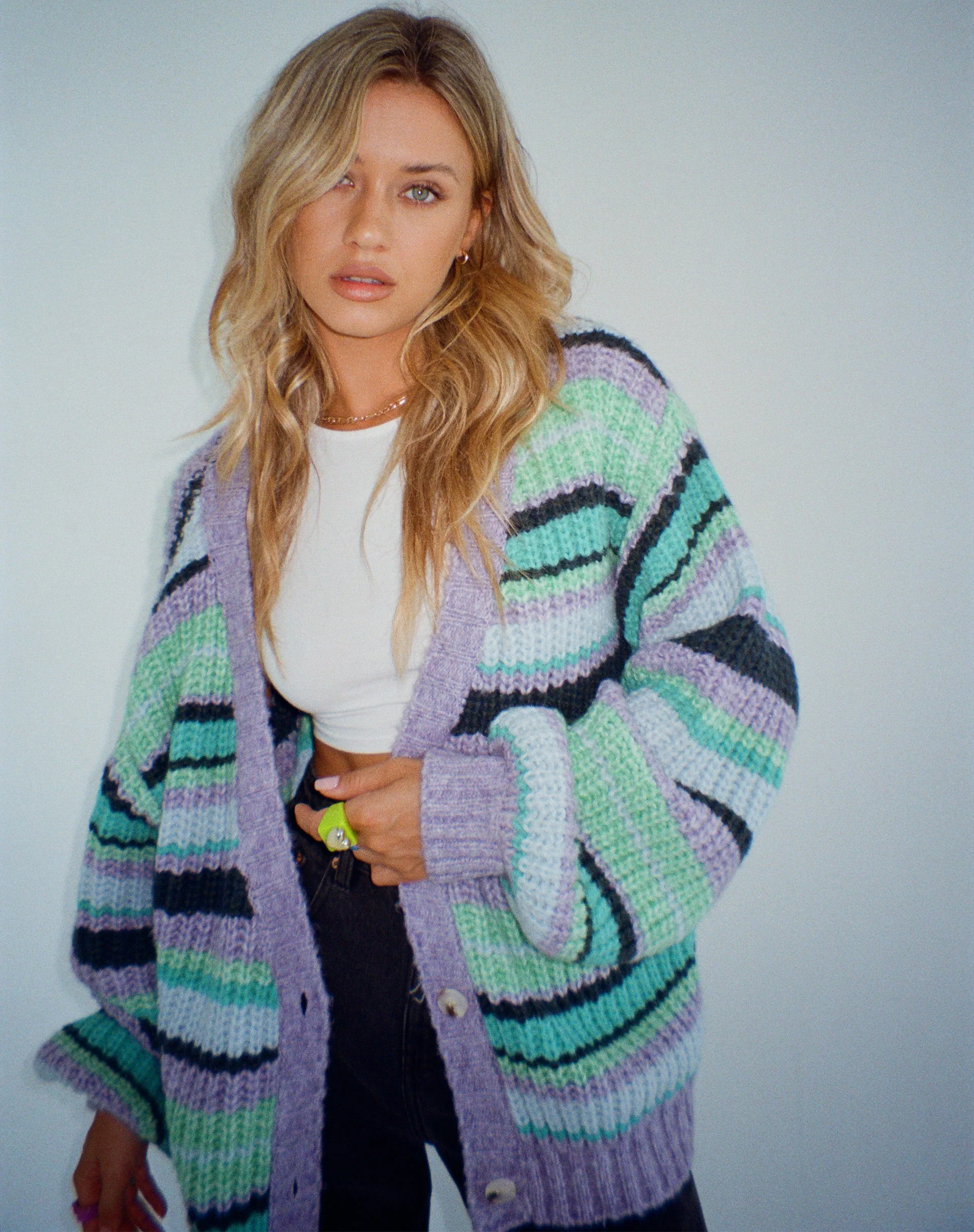 Uriela Cardi in Stripe Purple - Image 8
