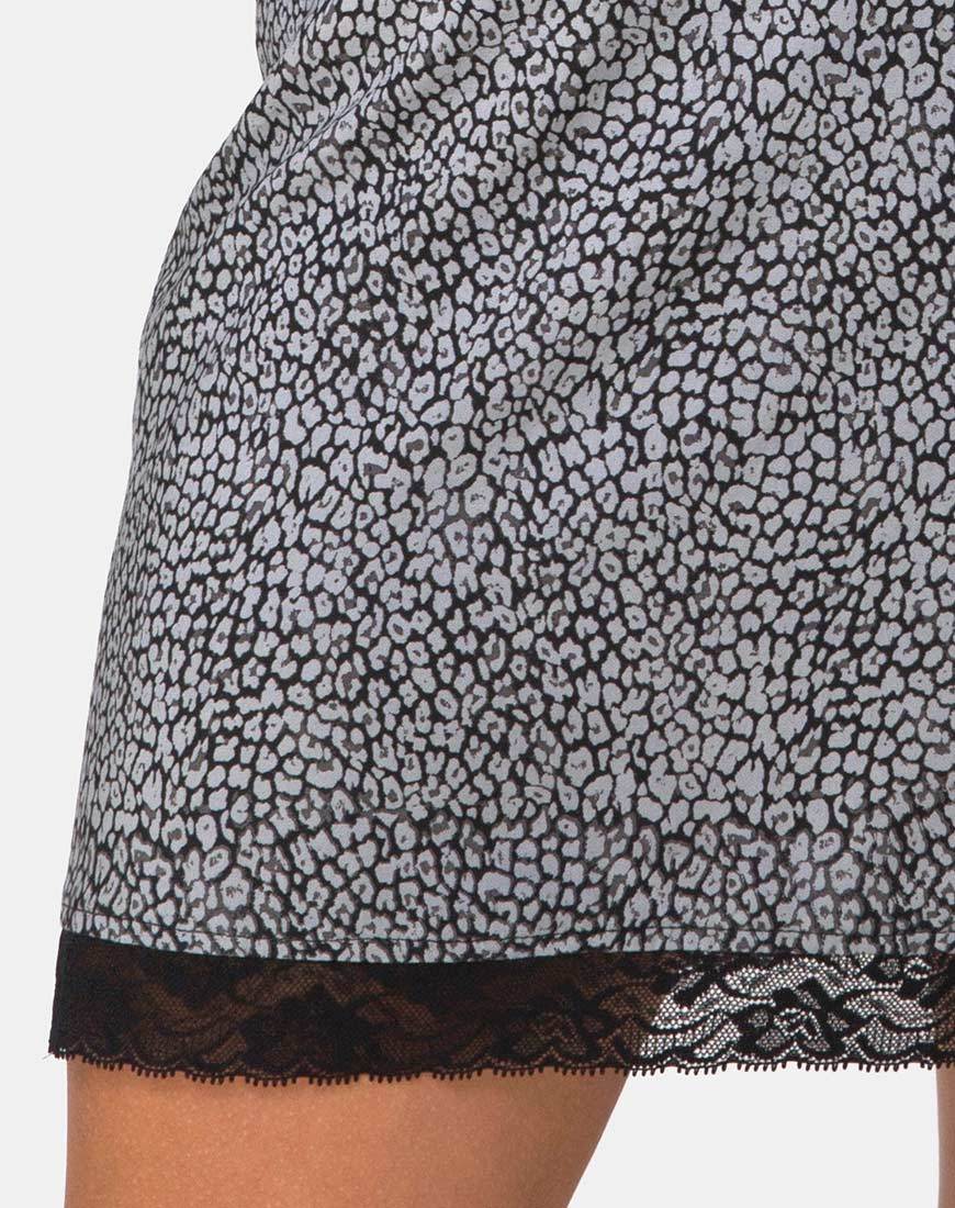 Urila Mini Skirt in Ditsy Leopard Grey - Image 5