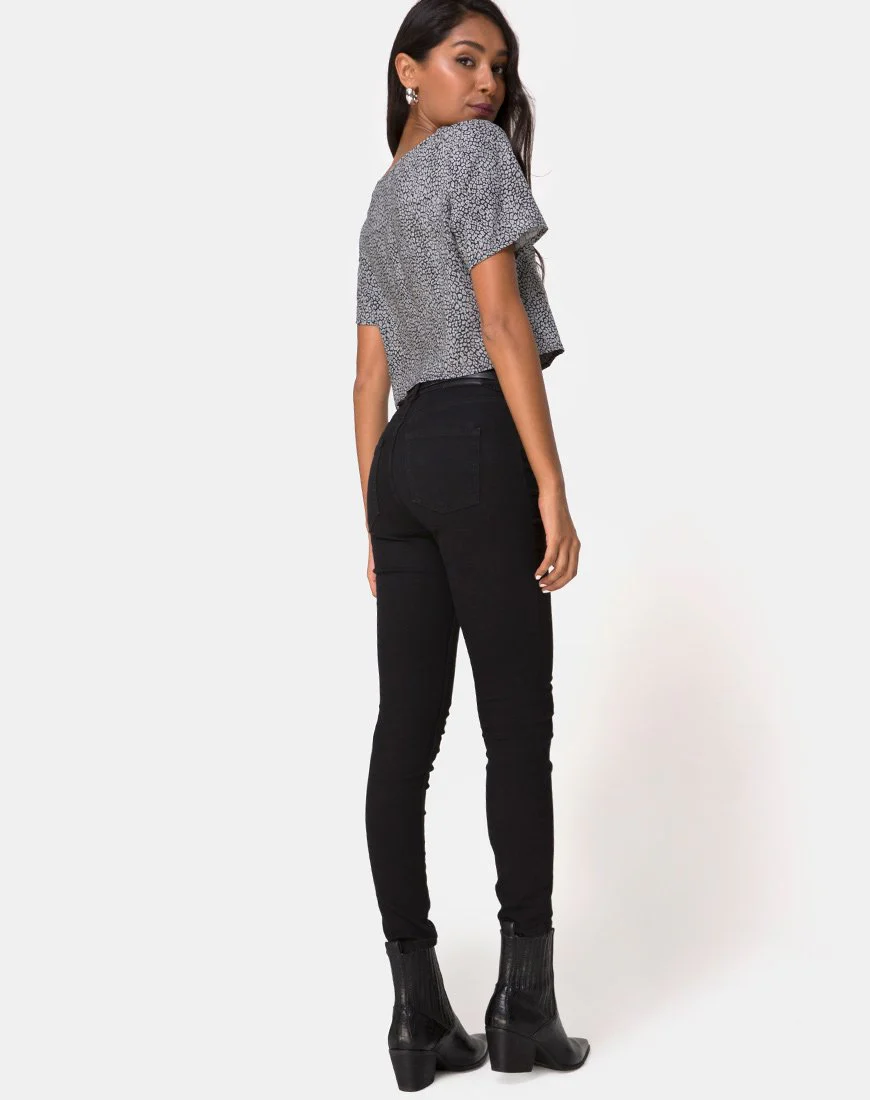 Vaco Blouse in Ditsy Leopard Grey - Image 4