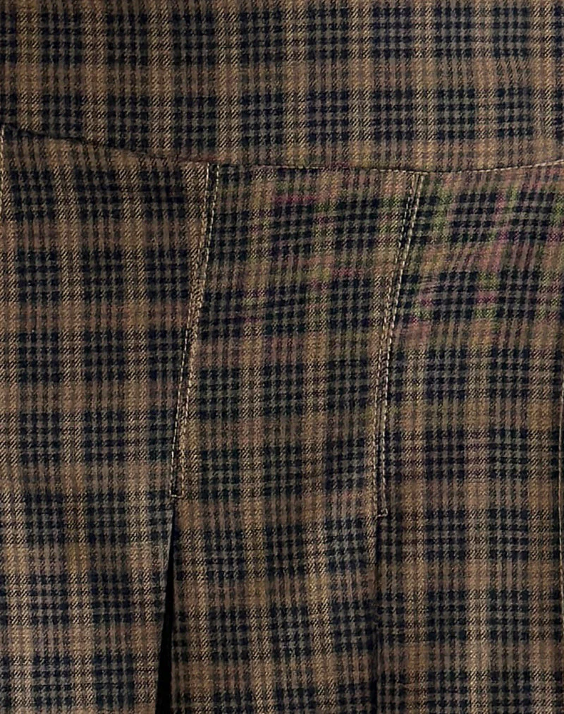 Vanka Midi Skirt in Dark Brown Check - Image 6
