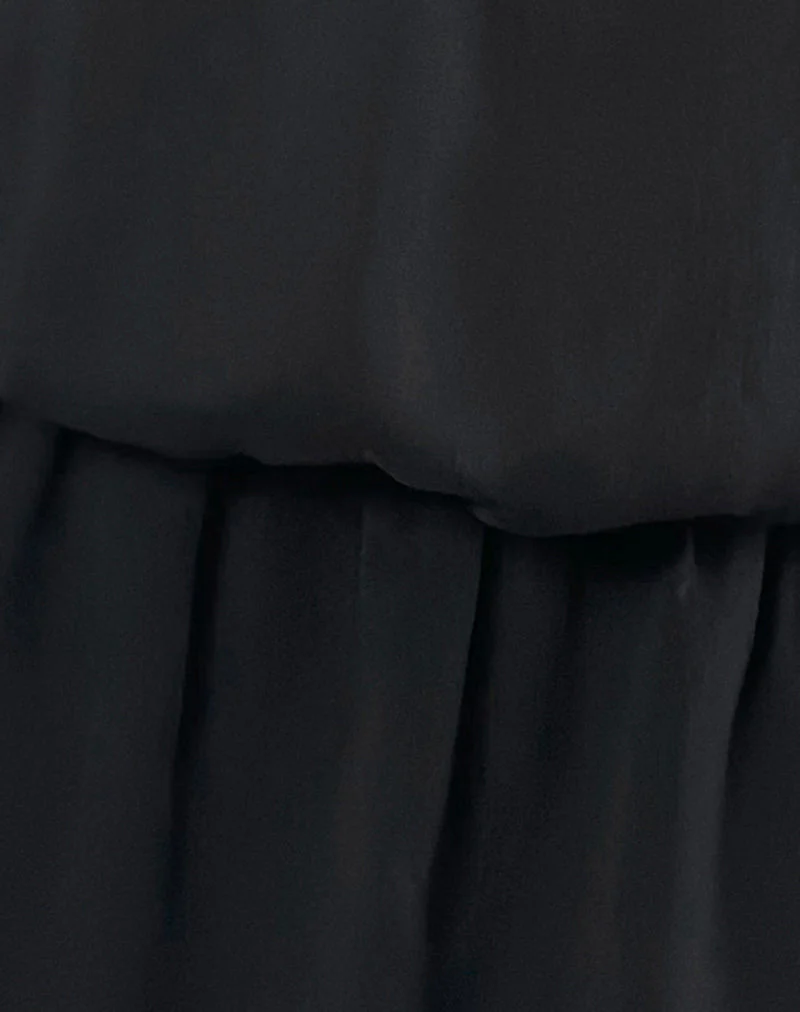 Veloria Halterneck Mini Dress in Black Chiffon with Lining - Image 8