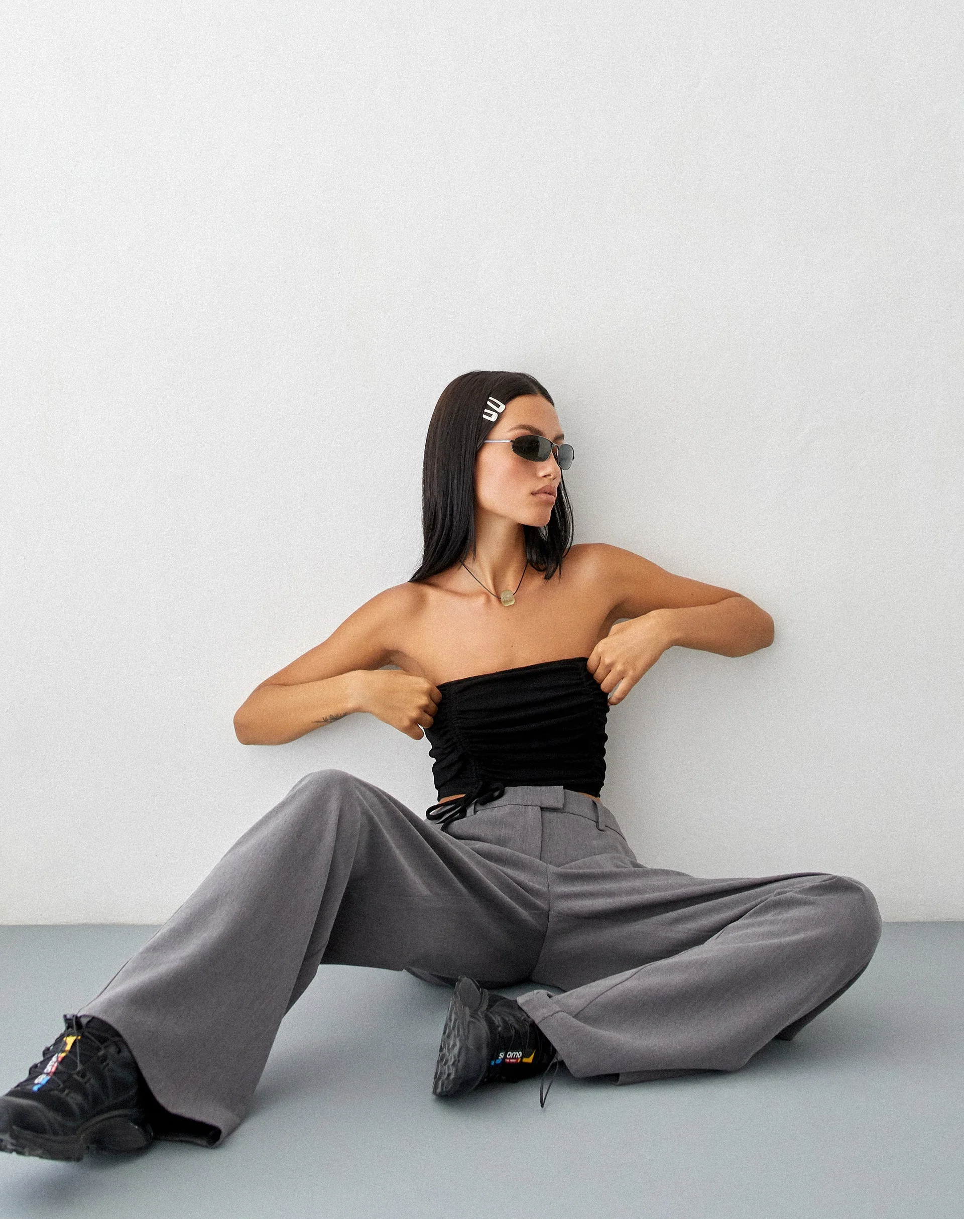 MOTEL X JACQUIE Verena Bandeau Top in Black - Image 3