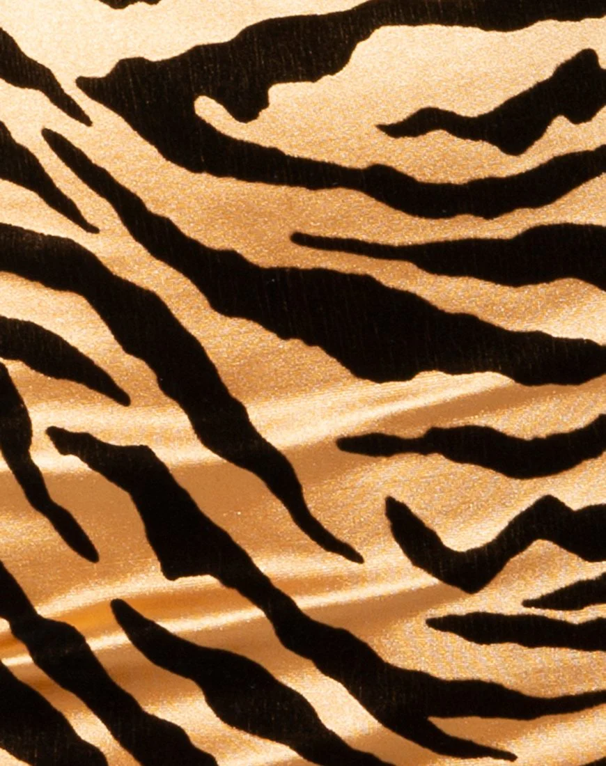 Verso Mini Dress in Tiger Gold - Image 5