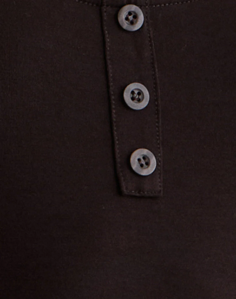 Vibian Short Sleeve Top in Chocolate Brown - Image 6