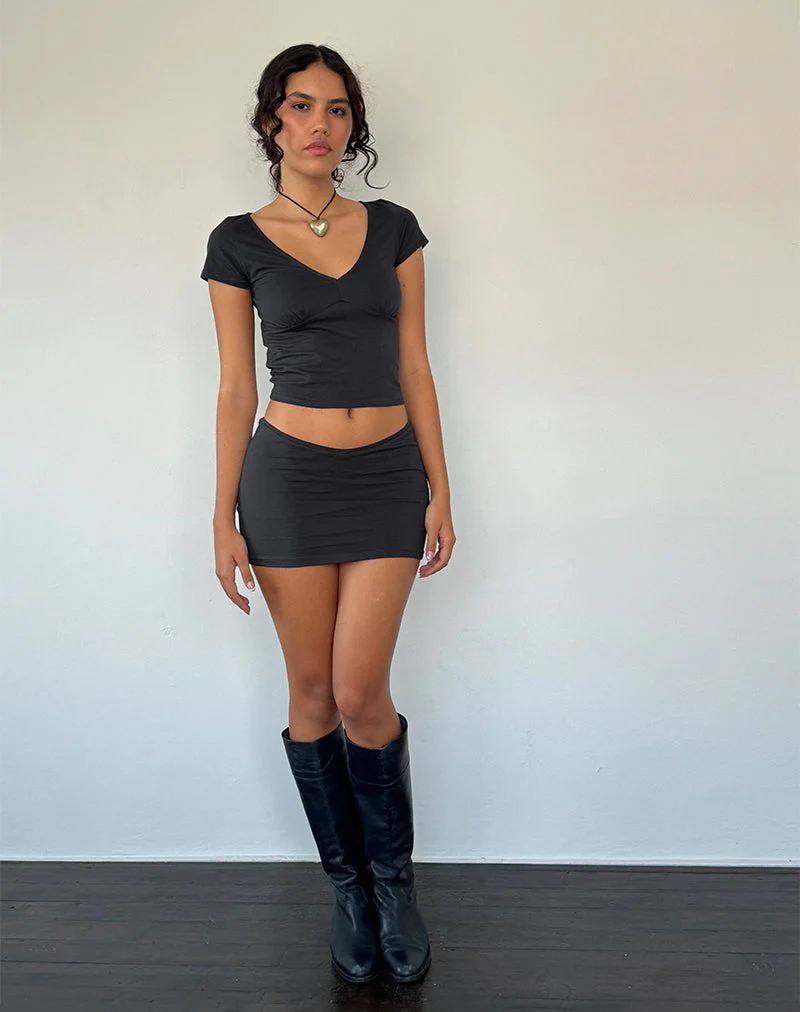Vidia V Front Mini Skirt in Ocean Storm - Image 4
