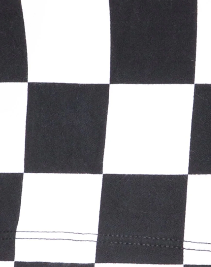 Villy Crop Top in Checker Board Medium B/W - Image 6