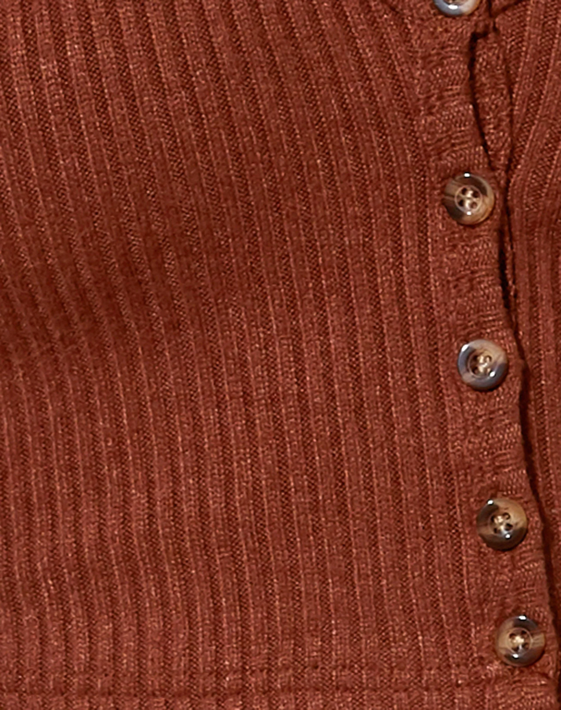 Viney Cardigan in Rib Chocolate - Image 5