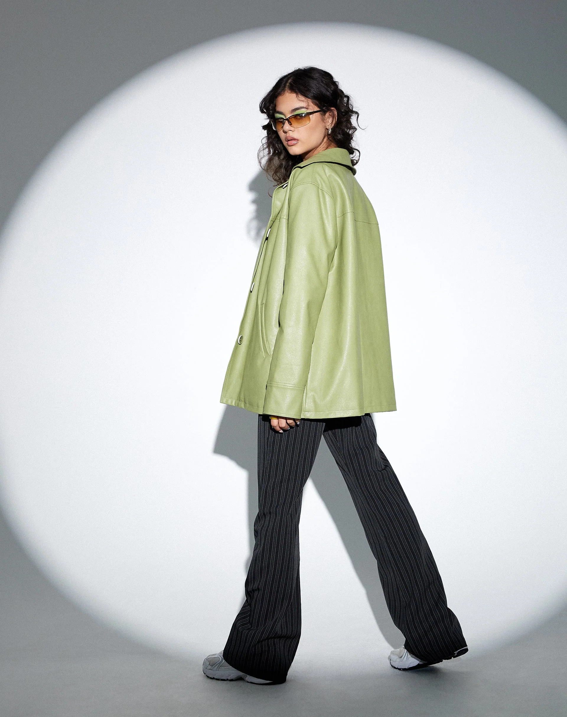 MOTEL X OLIVIA NEILL Walta Jacket in Pu Green - Image 4