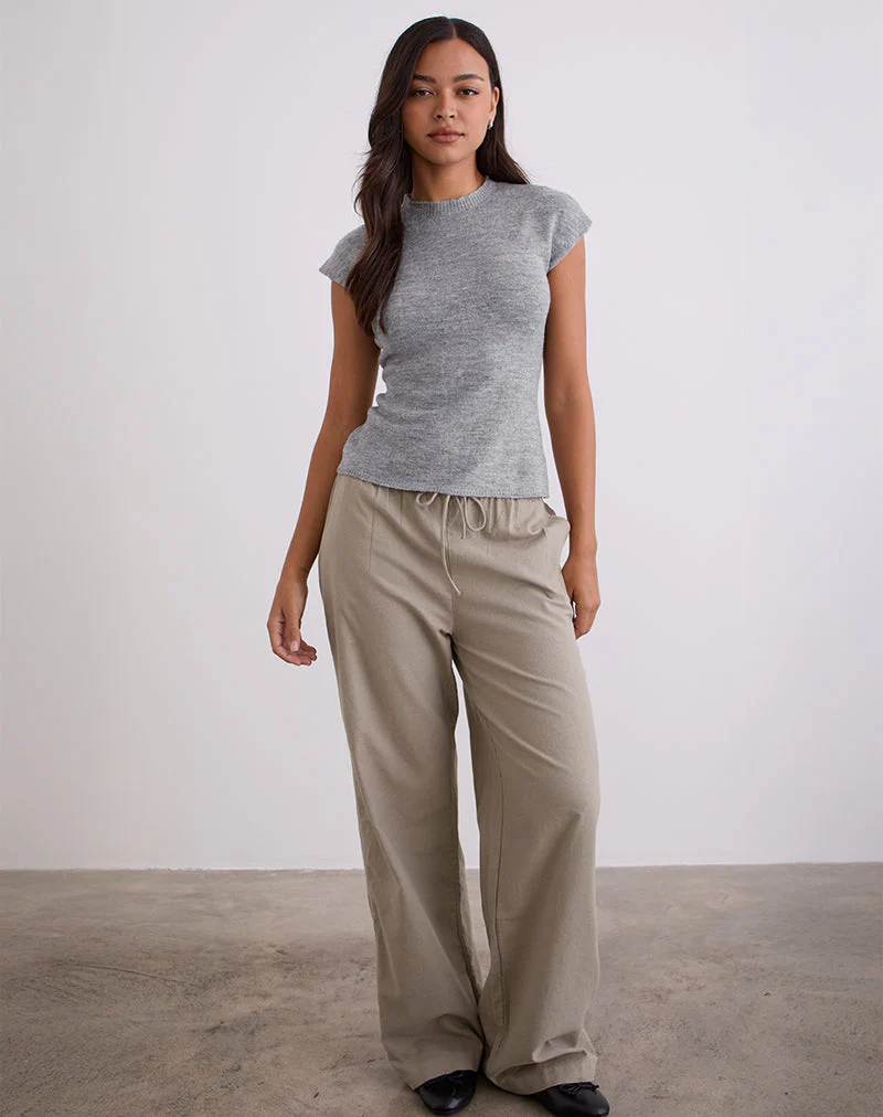Wasic Wide Leg Trouser in Biscotti - Image 3