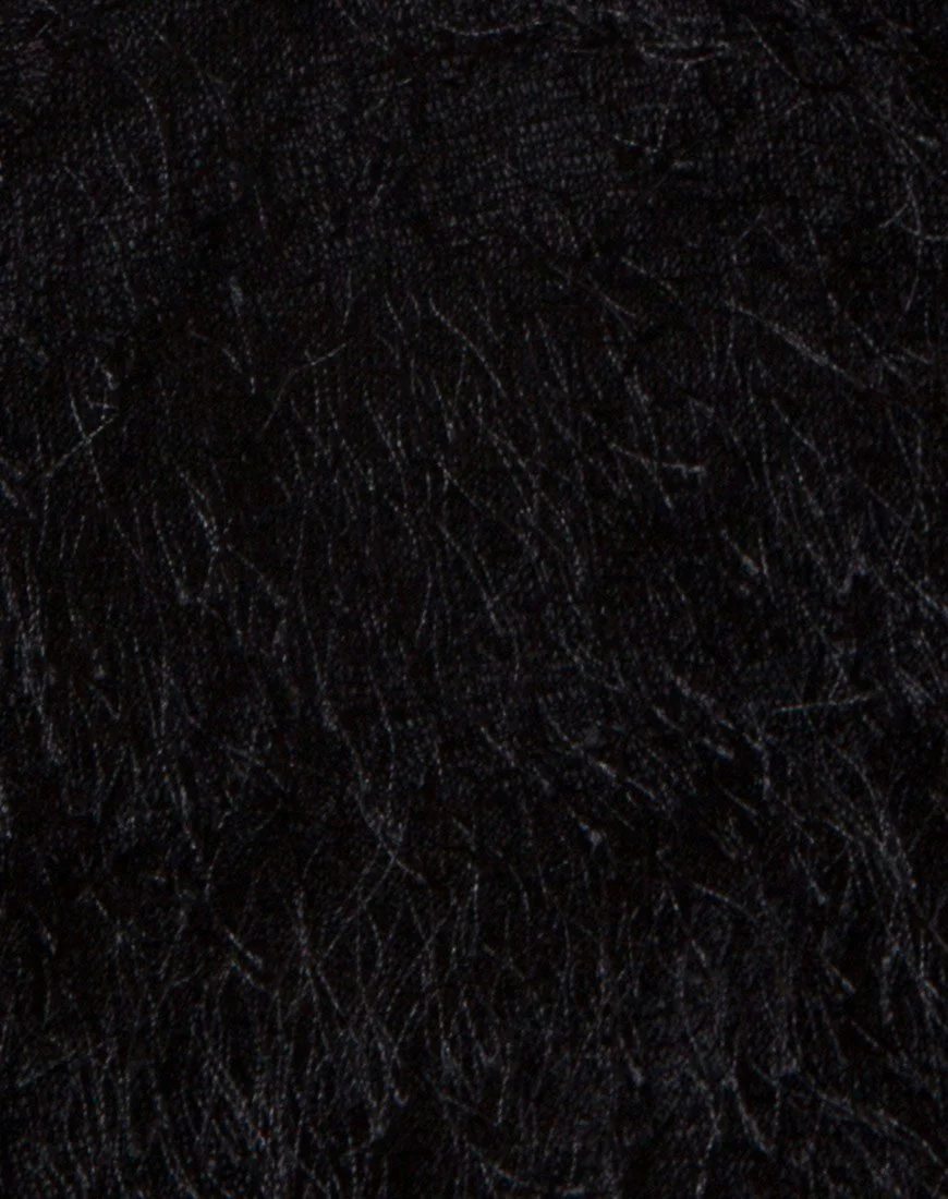 Weaver High Waist Skirt in Fringe Black - Image 5