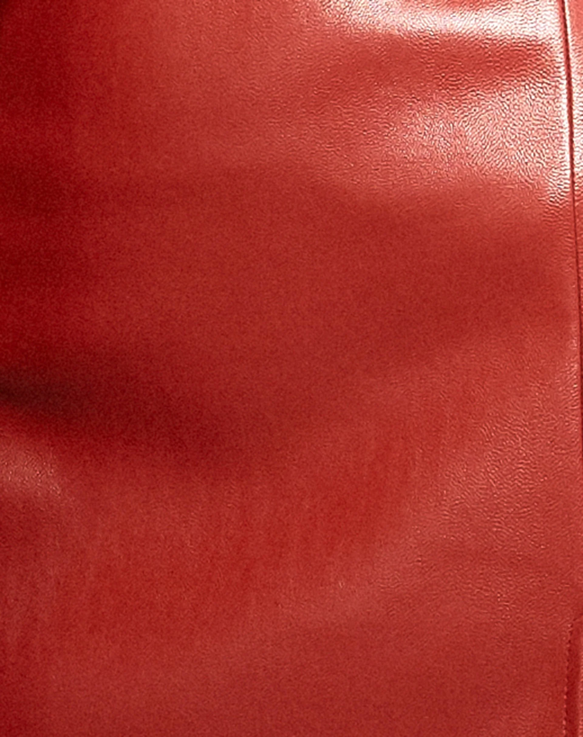 Wren Mini Skirt in PU Red - Image 5