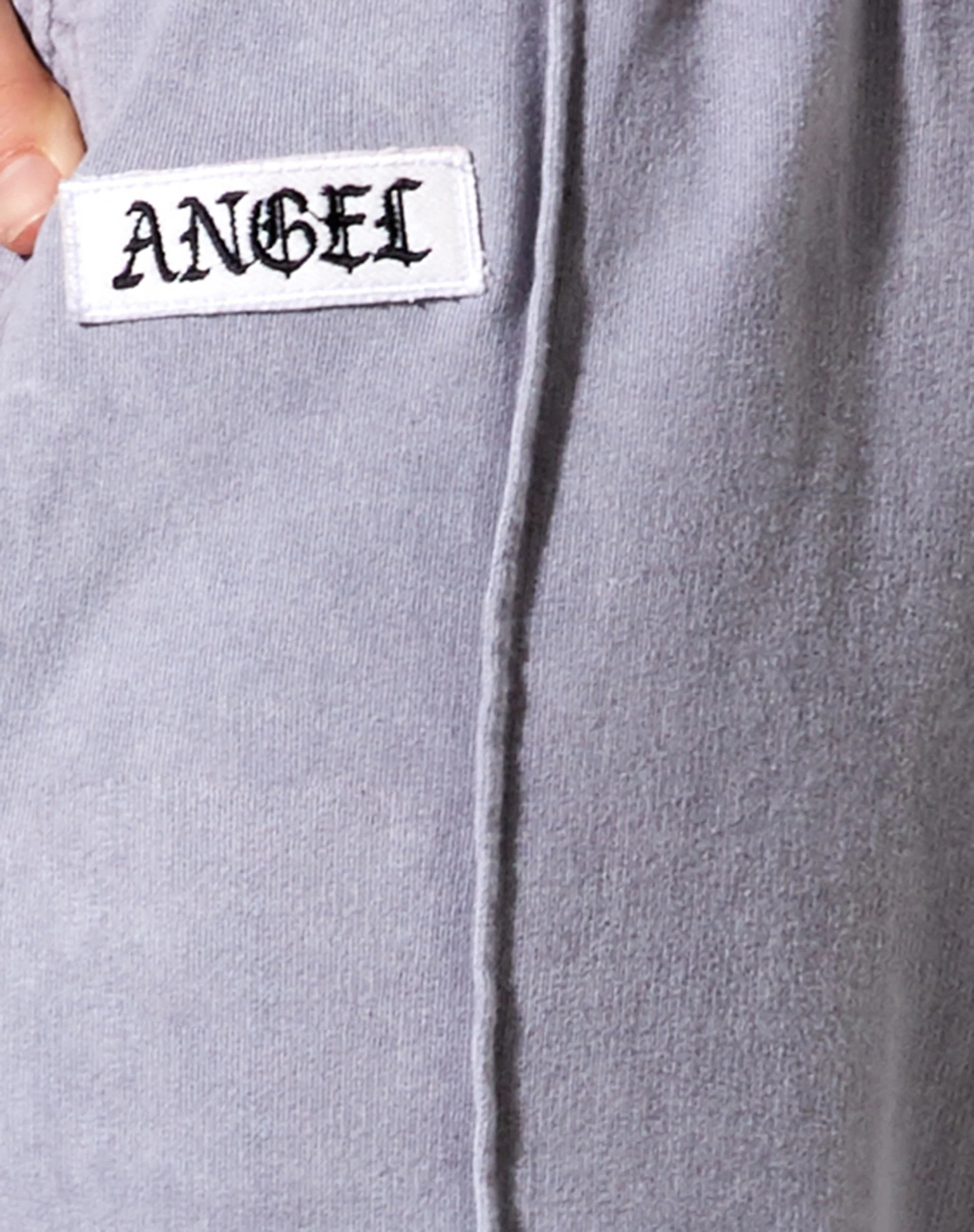 Wungu Trouser in Grey Wash 'Angel' Embro Label - Image 5