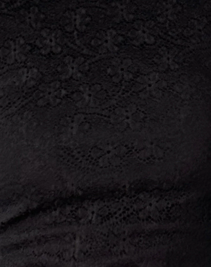 Xiabon Backless Long Sleeve Top in Lace Black - Image 6
