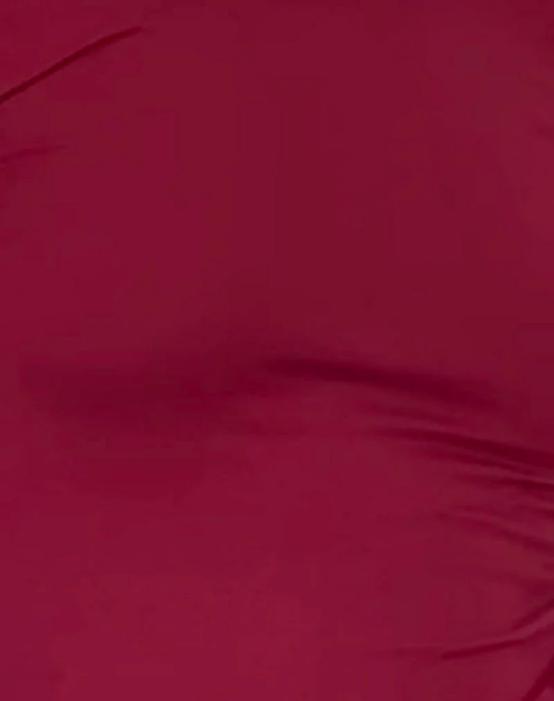 Xiabon Backless Long Sleeve Top in Burgundy - Image 5