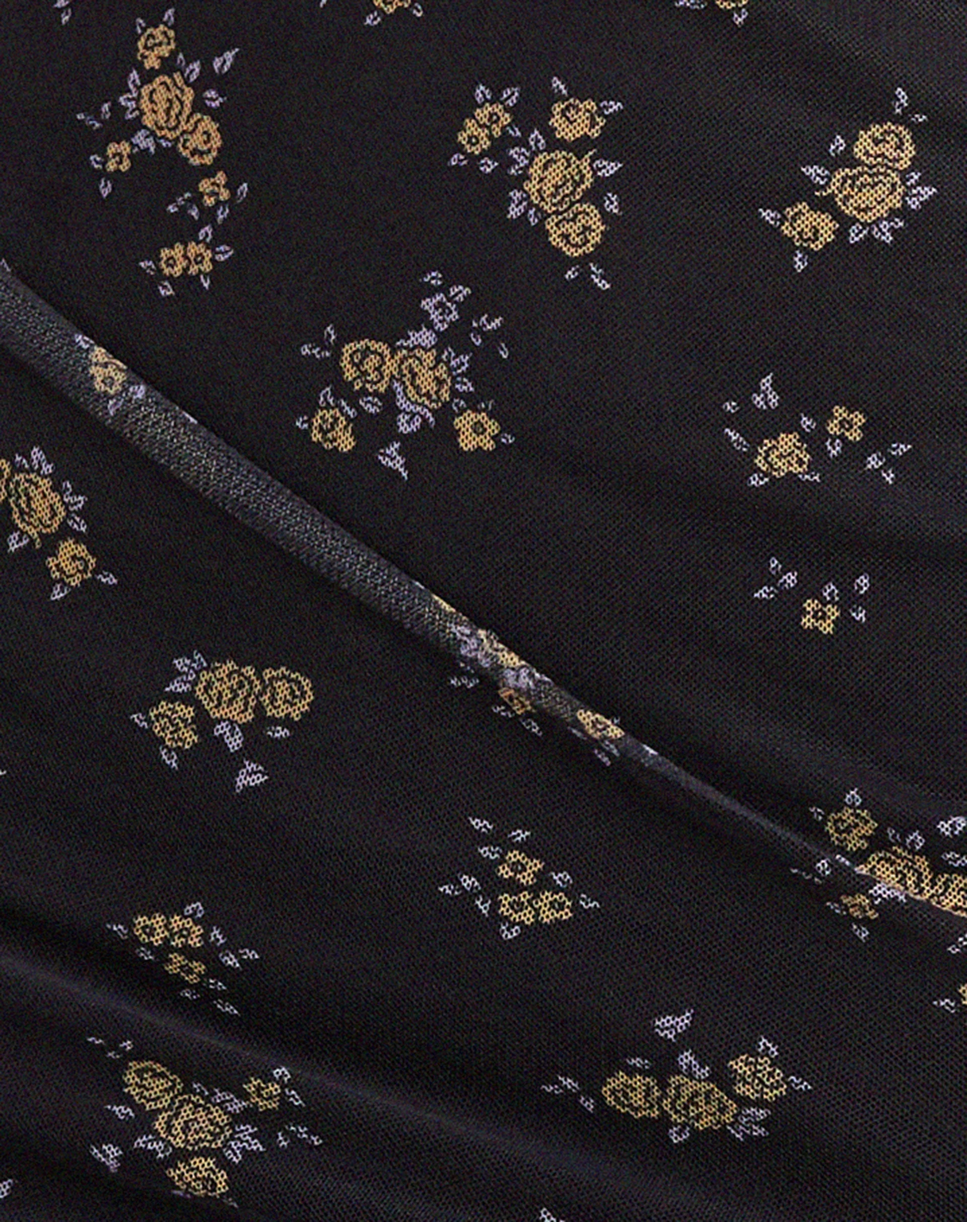 Yakinta Mini Dress in Femme Floral Black and Gold - Image 8