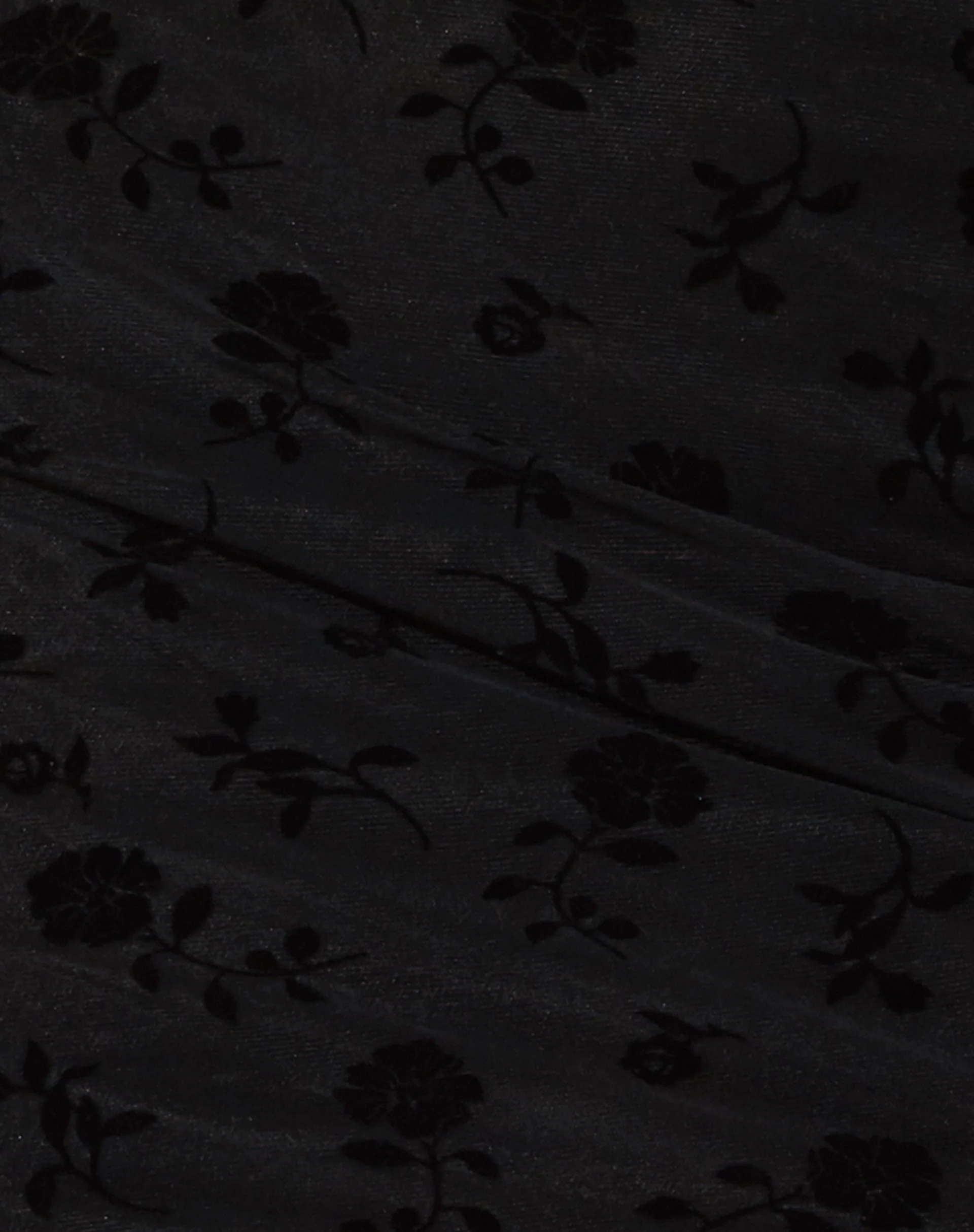 Yala Mini Dress in Black Floral Flock - Image 6
