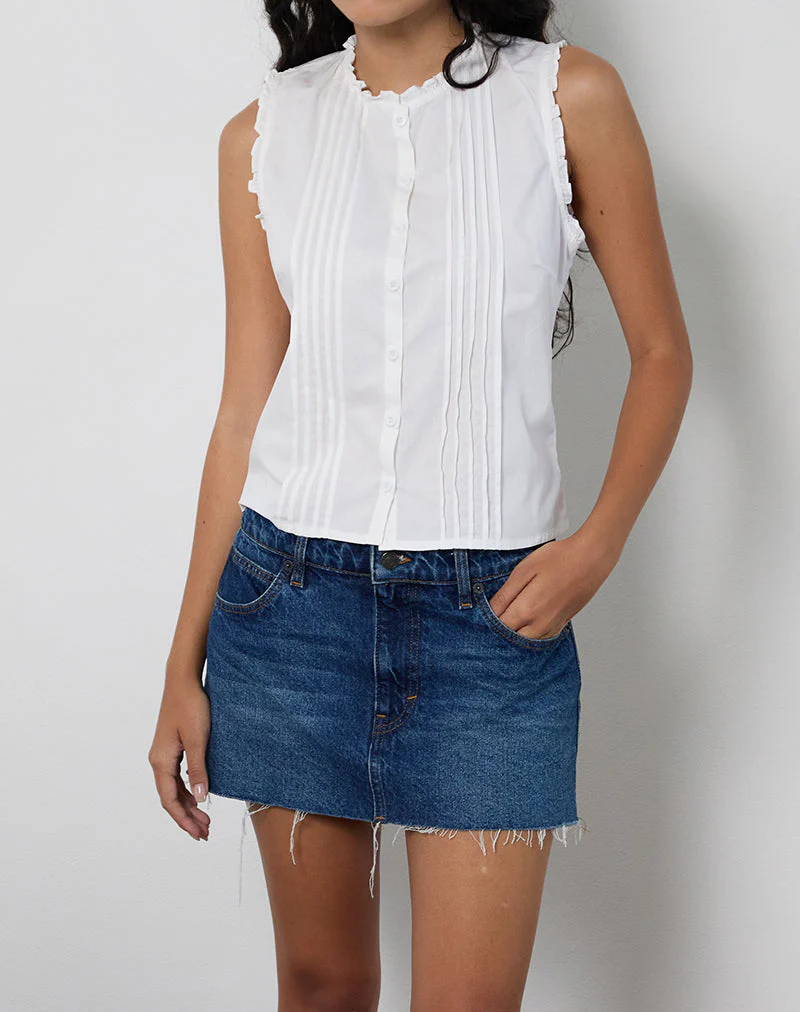 Yara Blouse in Poplin White - Image 5