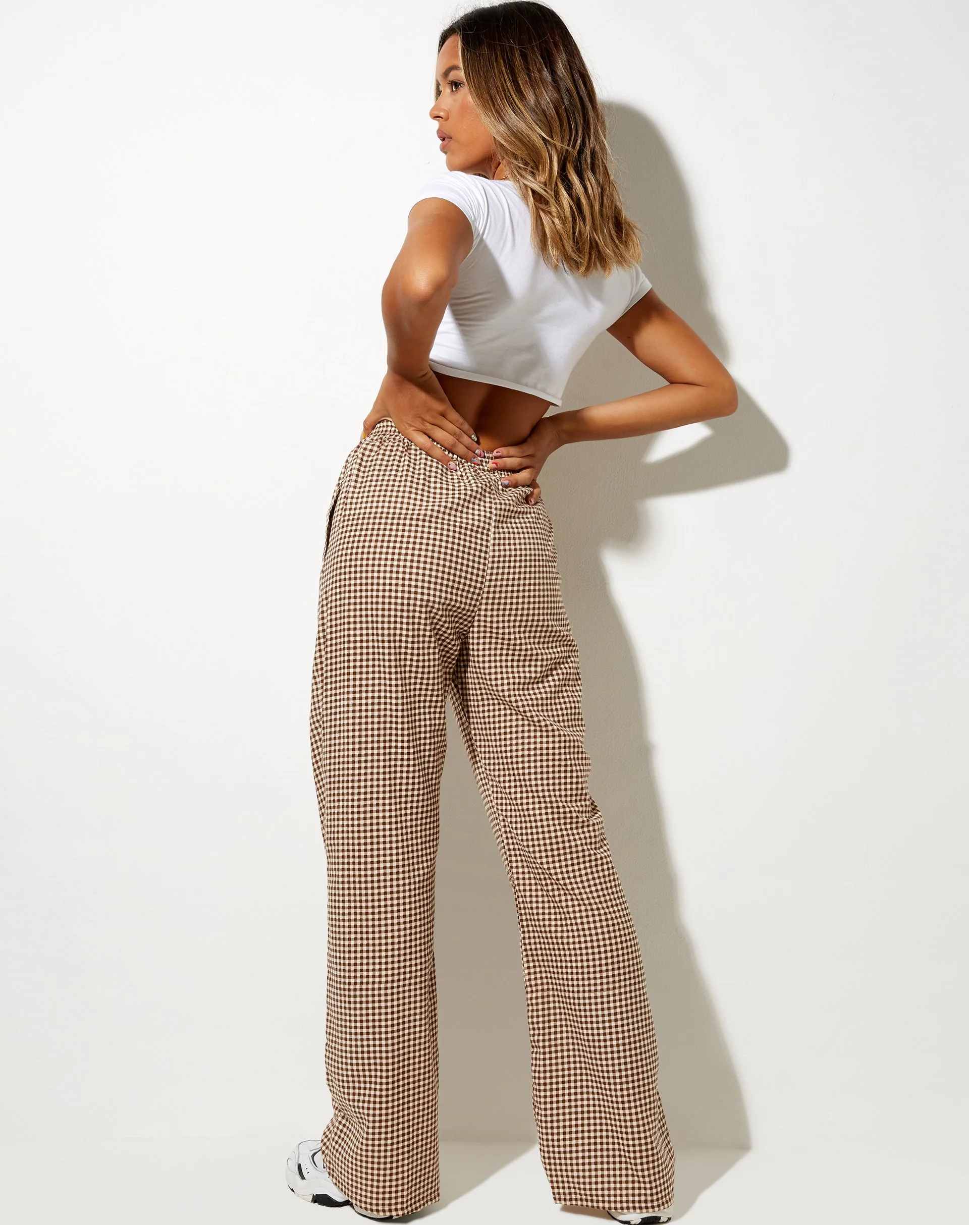 Yara Trouser in Mini Gingham - Image 4