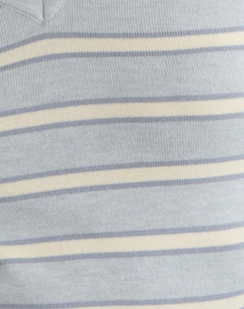 Yasra Jumper in Stripe Knit Cream Grey - Image 6