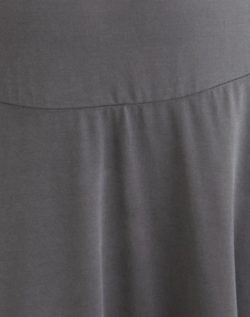 Yauri Long Sleeve Mini Dress in Cupro Grey - Image 6