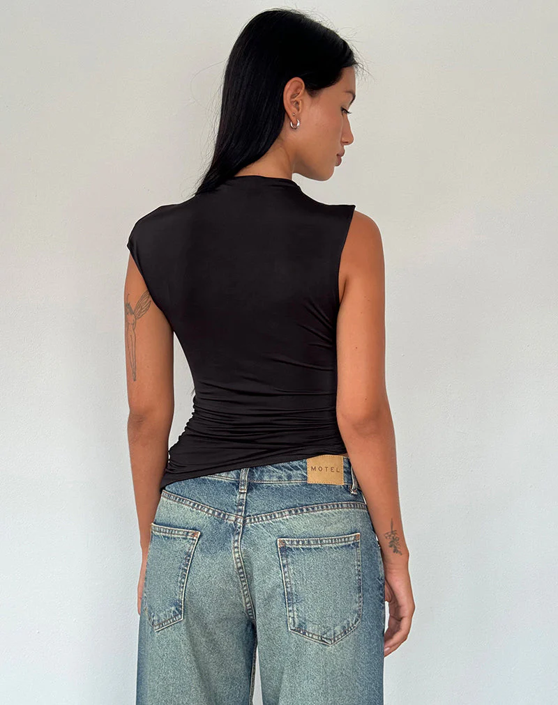 Yeseo Tank Slinky Top in Black - Image 4