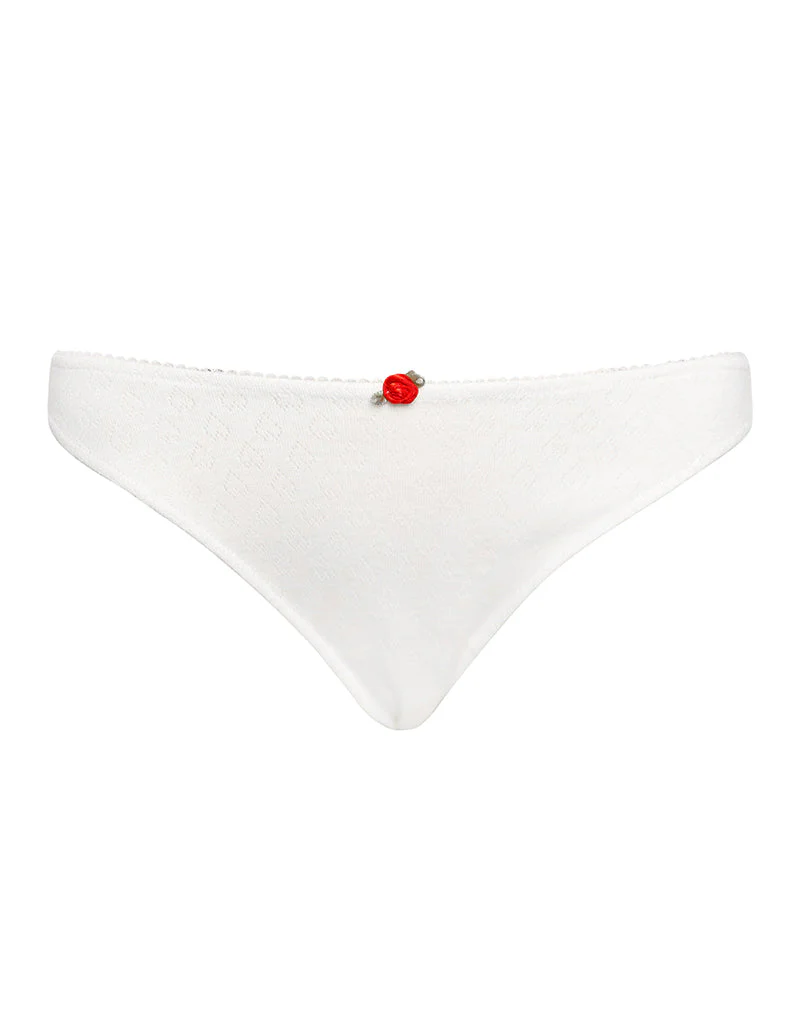 Yinis Knickers in Pointelle Ivory with Frill Trim - Image 5