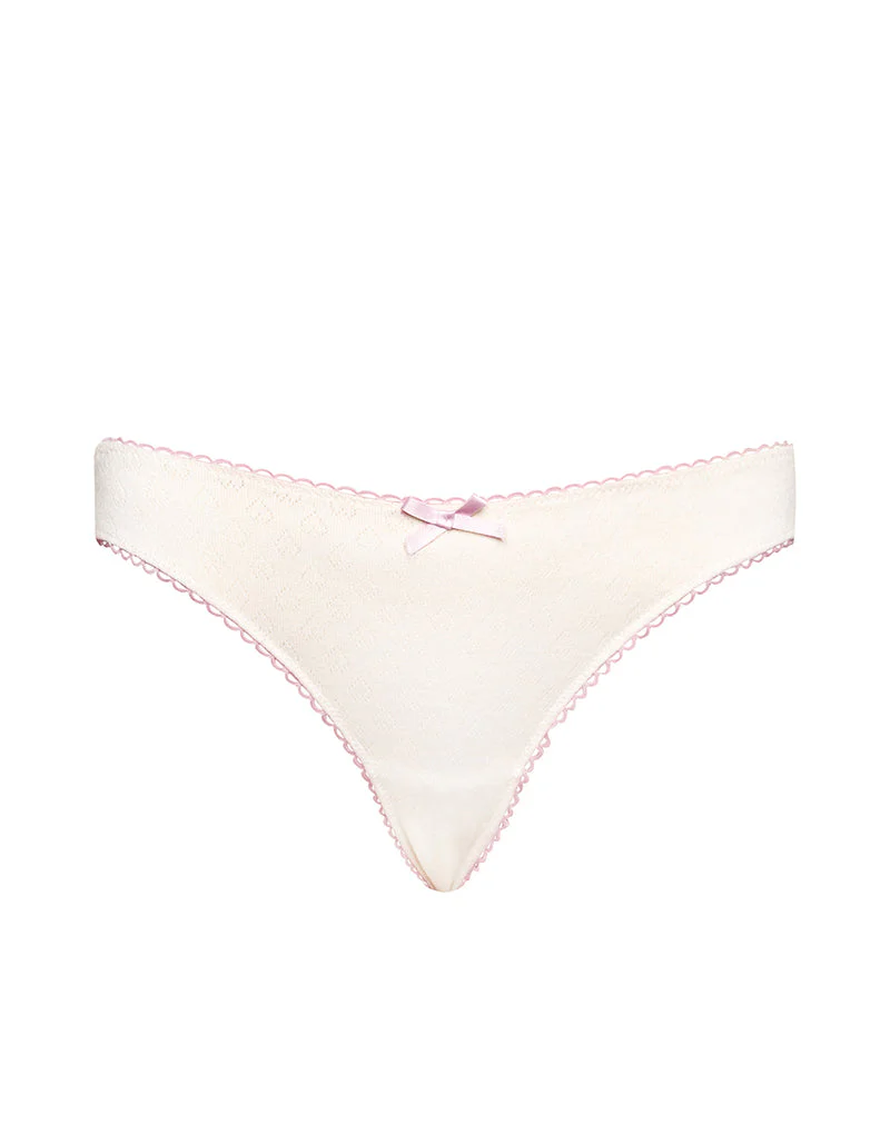 Yinis Knicker in Pointelle Ivory with Bow - Image 6