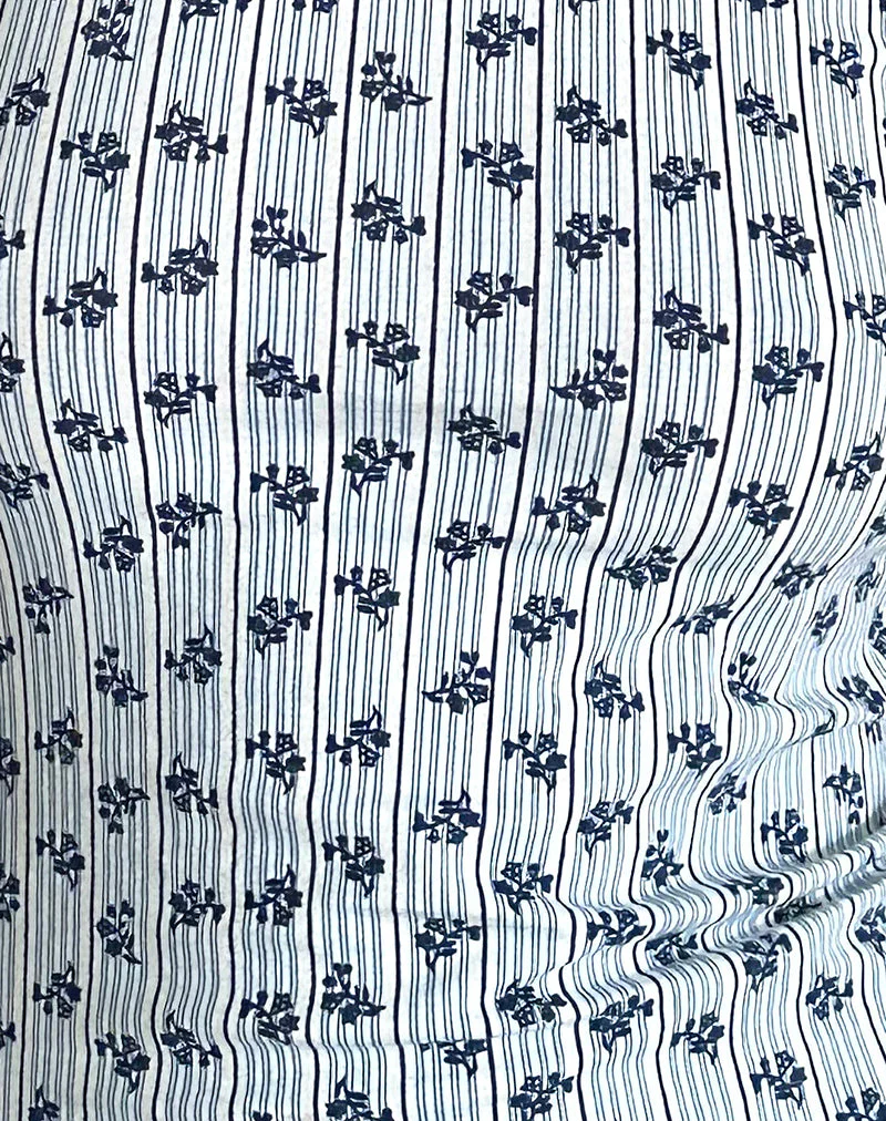 Zagy Tee in Floral Stripe - Image 6