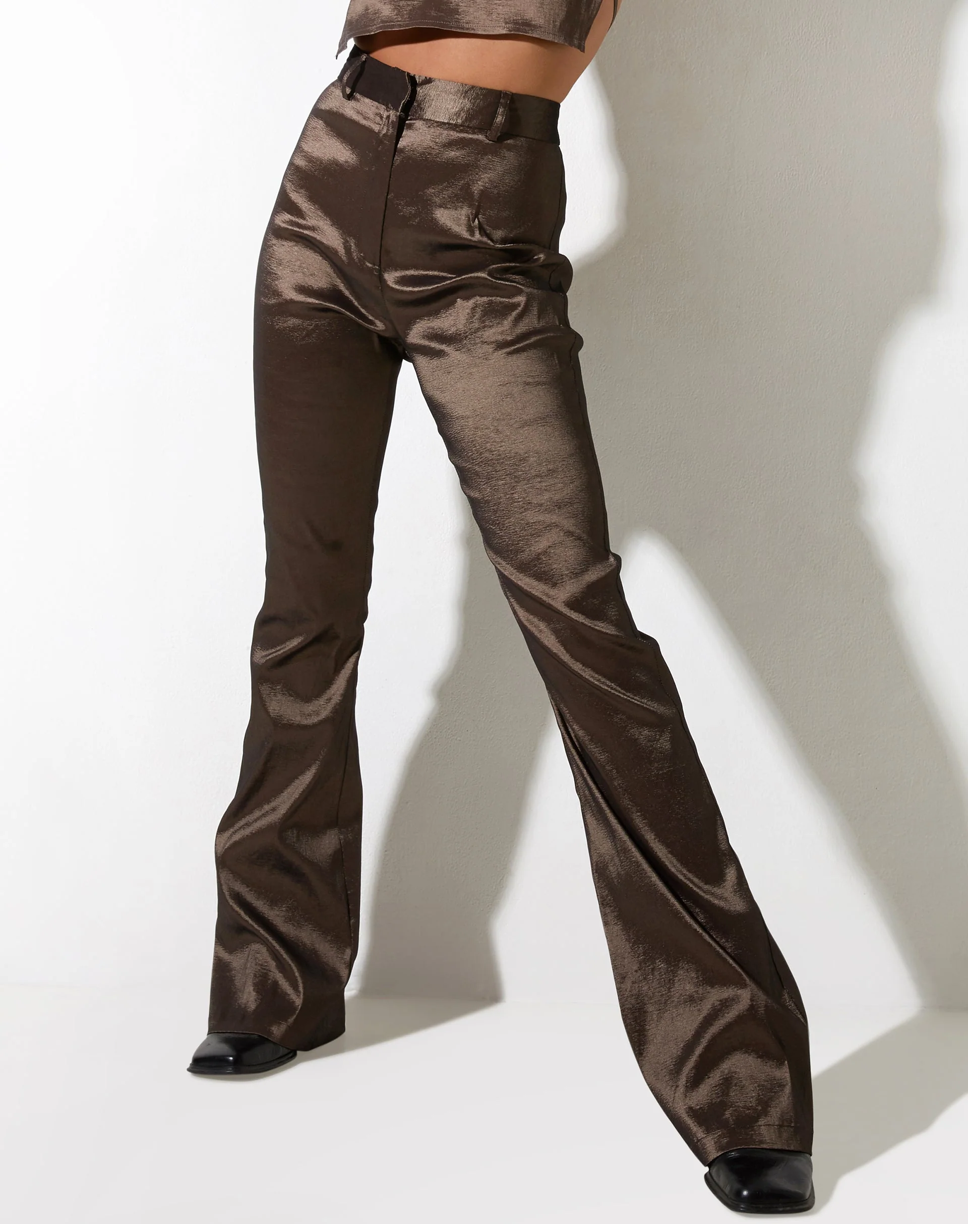 Zamora Trouser in Satin Bronze - Image 3