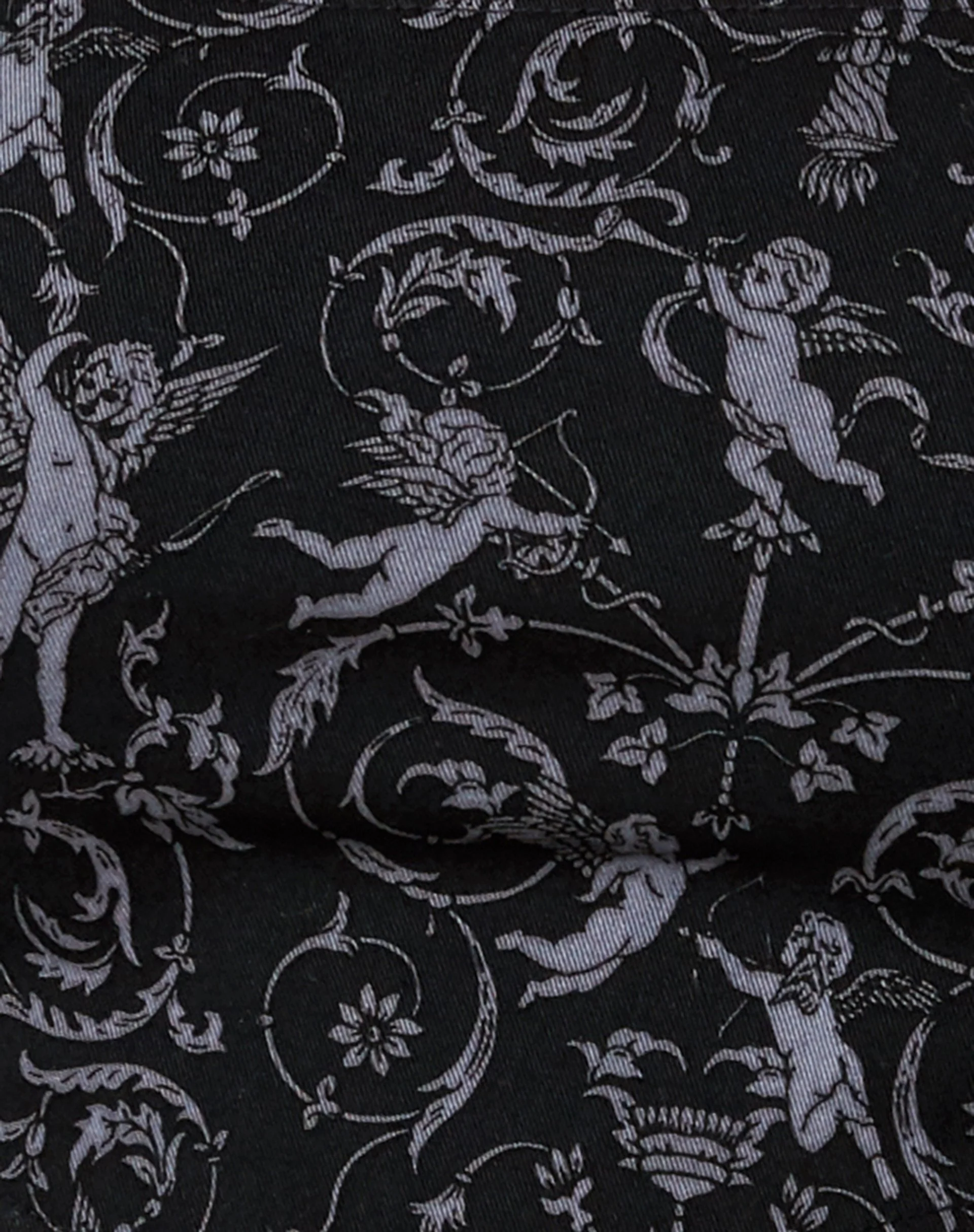Zana Corset Top in Baroque Cherub Black and Grey - Image 5