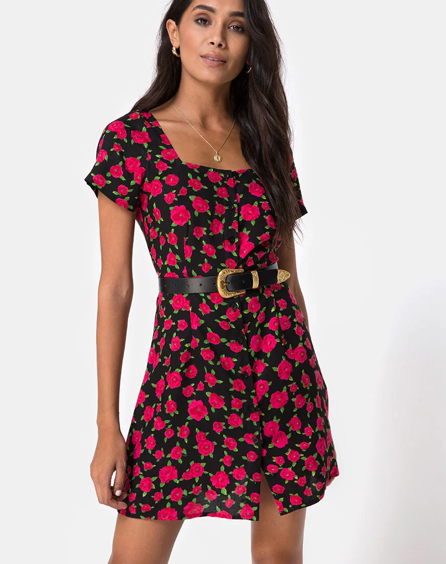 Zavacca Dress in Red Bloom - Image 8
