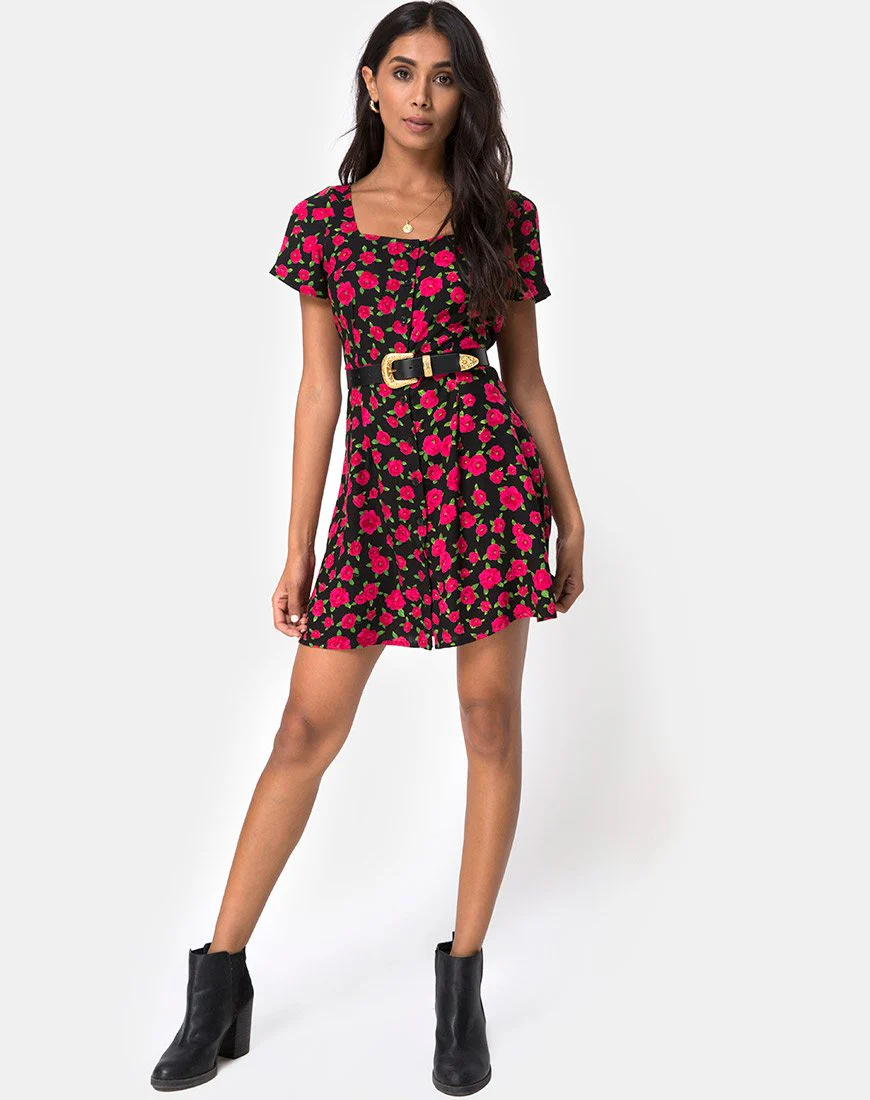 Zavacca Dress in Red Bloom - Image 9
