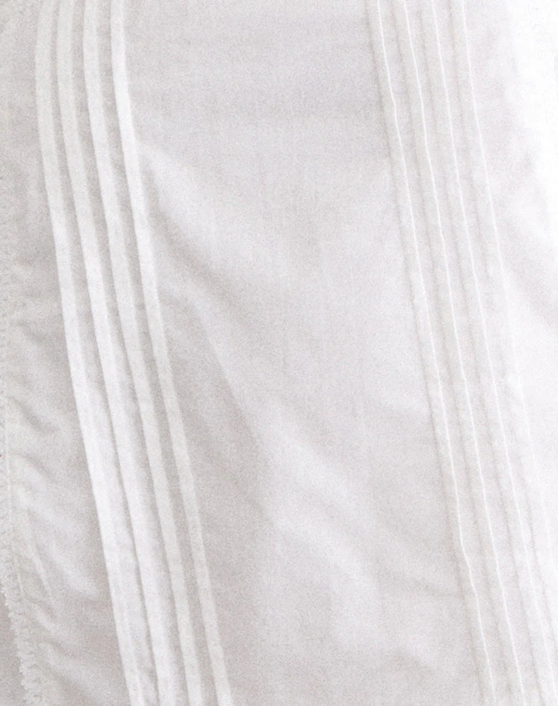 Zelie Square Neck Top in Broderie Poplin White - Image 8
