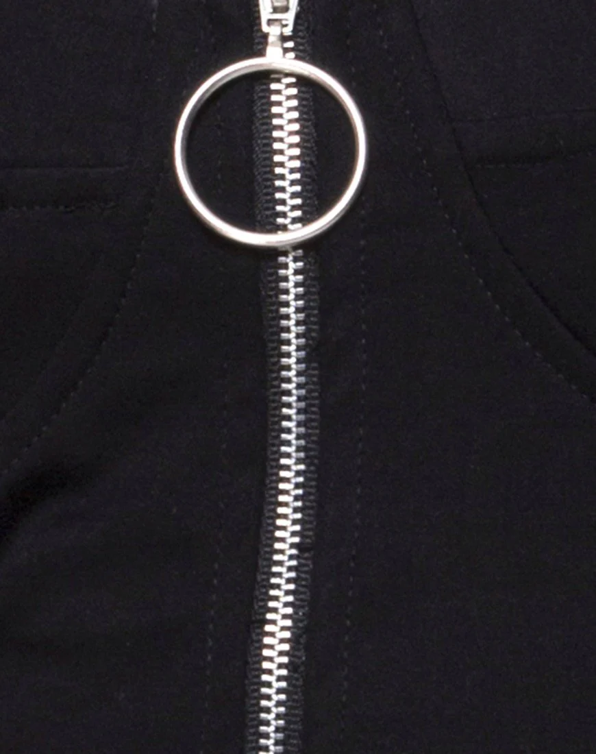 Zipshi Crop Top in Black - Image 5