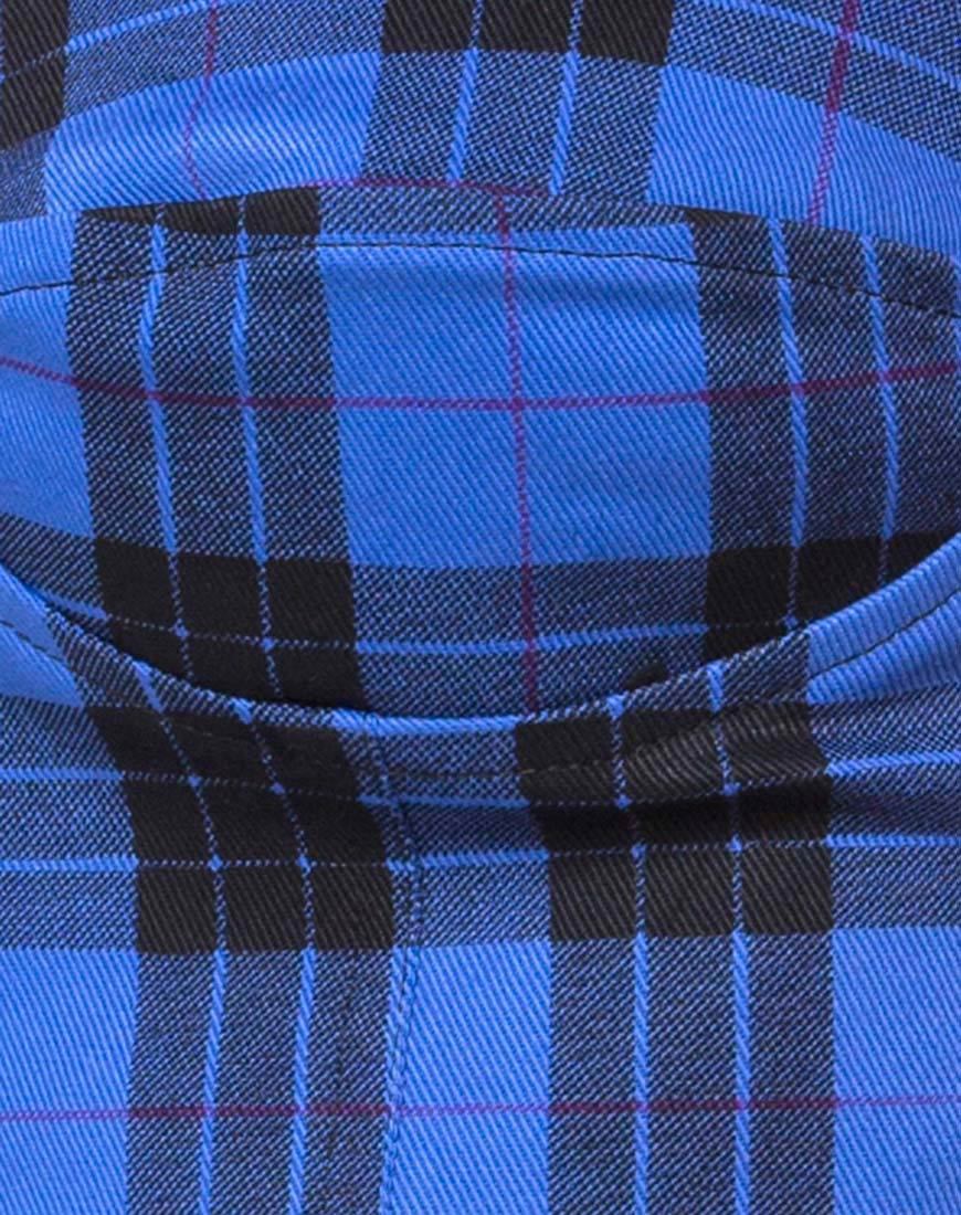 Zipshi Cropped Top in Tartan Blue - Image 5
