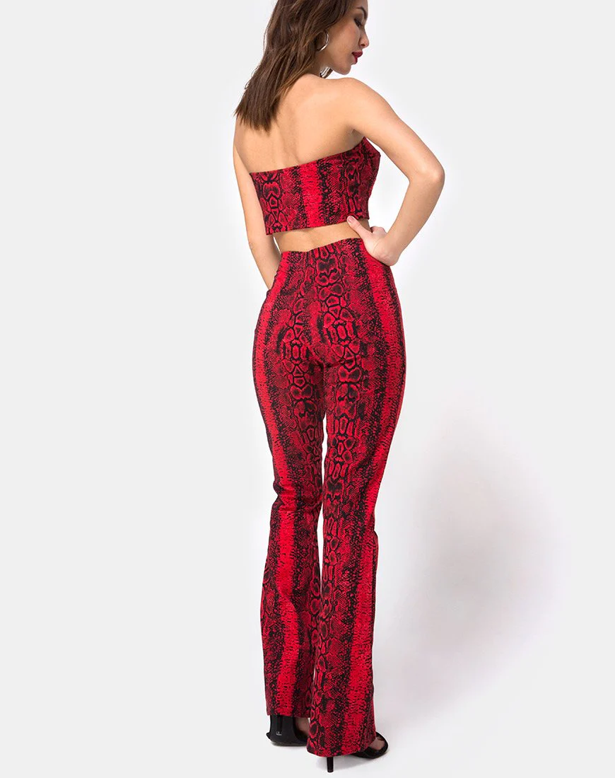 Zolia Trouser in Snake Red - Image 4