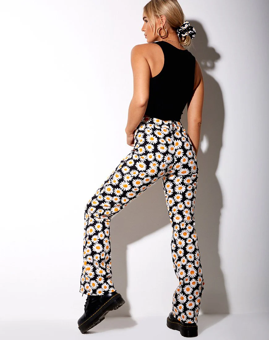 Zoven Trousers in Daisy Love Black - Image 2