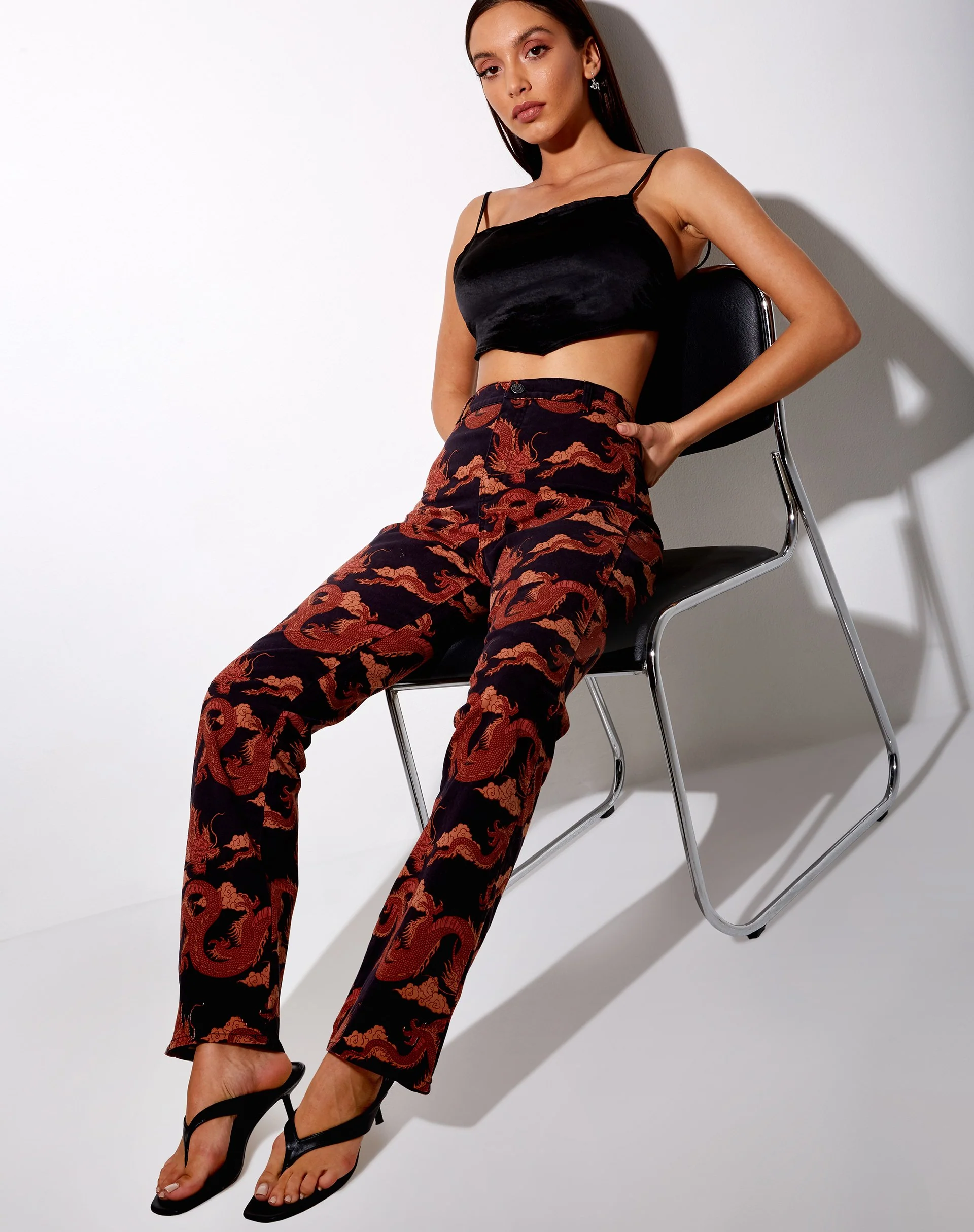 Zoven Flare Trouser in Tonal Dragon Orange - Image 5