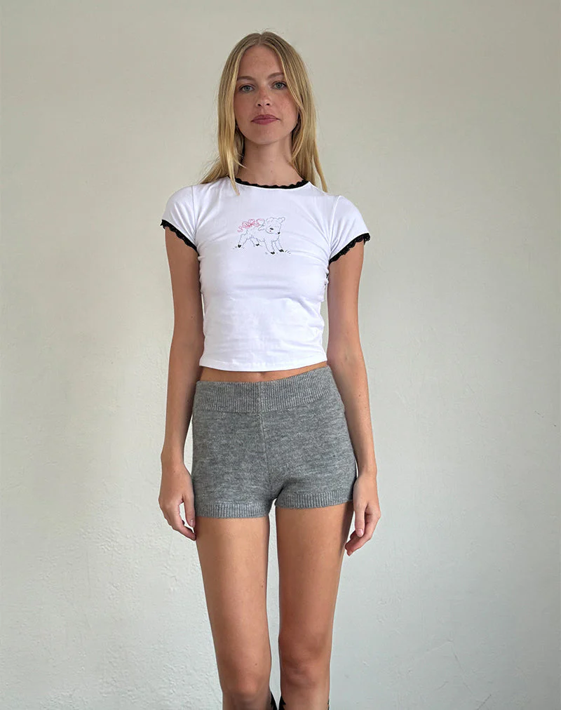 Zyzy Baby Tee in White with Sheep Print - Image 4